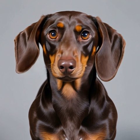 Dieter, a chocolate-and-tan dachshund